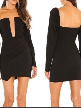Michael Costello x REVOLVE Racquel Mini Dress in Black Size Small NEW